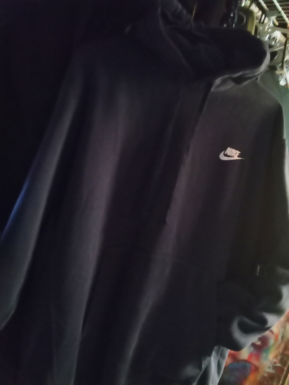 Nike Men's Black Hoodie with Swoosh Logo